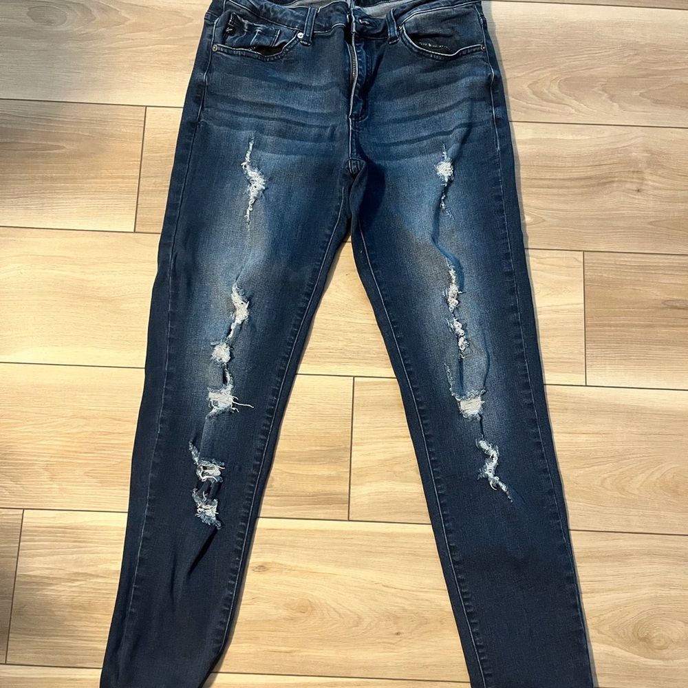 KanCan Dark Blue Distressed Skinny Jeans